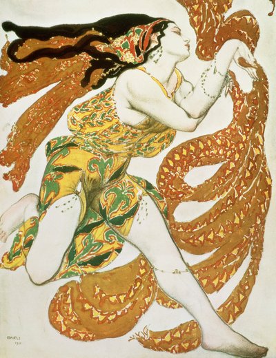チェレプニンの「ナルシス」のバッカンテの衣装デザイン 作： Leon Bakst
