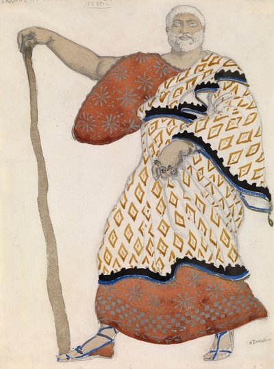 ソフォクレス、コロナスでのドラマオエディプスの衣装デザイン、1904年 作： Leon Bakst