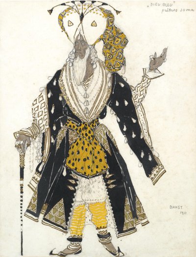 R.ハーンによるバレエブルーゴッドの衣装デザイン、1911年 作： Leon Bakst
