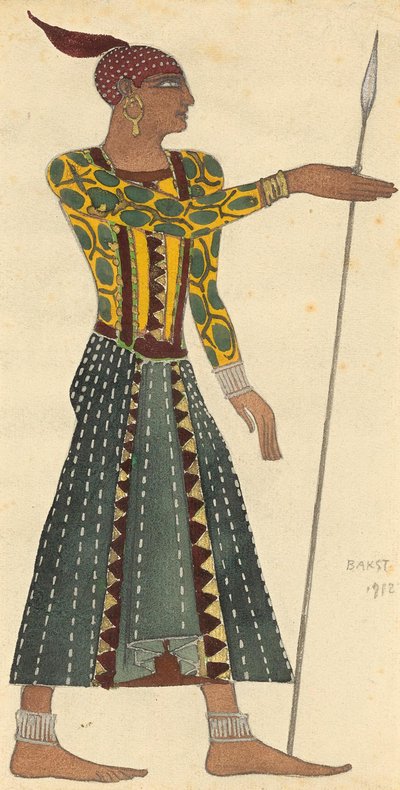 A.アレンスキーによるバレエクレオパトラの衣装デザイン、1912年。 作： Leon Bakst
