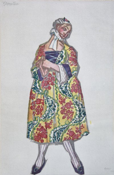 1917年、C。ゴルドーニ著、バレエの女性の衣装デザイン 作： Leon Bakst