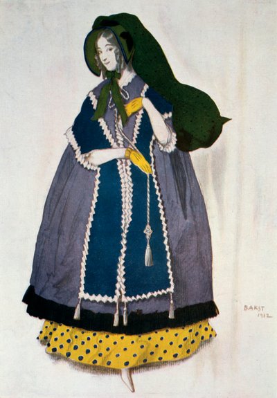 バレエレパピヨンの衣装デザイン、1912年。 作： Leon Bakst