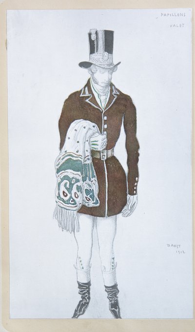 ロバートシューマン作のバレエレパピヨンの衣装デザイン、1912年 作： Leon Bakst