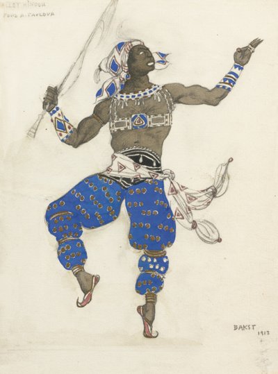 オリエンタルファンタジーバレエヒンドゥーバレエの衣装デザイン、1913年 作： Leon Bakst