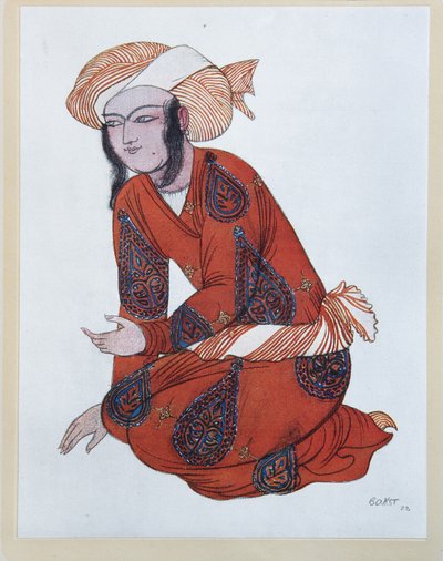 N.リムスキーコルサコフによるバレエシェヘラザードの衣装デザイン、1922年 作： Leon Bakst