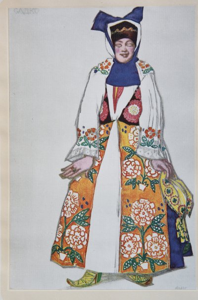 1917年、N。リムスキーコルサコフによるオペラサドコの衣装デザイン 作： Leon Bakst