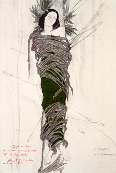 バレエダンサーIda Rubinsteinの衣装デザイン、1911 作： Leon Bakst
