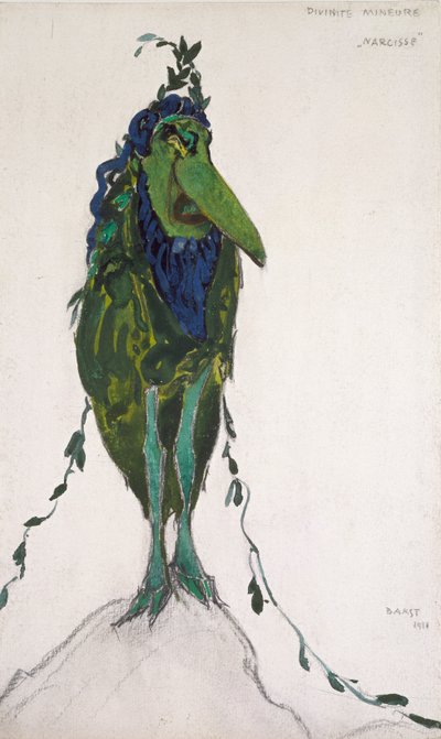 ナルシス」のための「ラ・ディヴィナイト・ミネア」の衣装（1911年 作： Leon Bakst