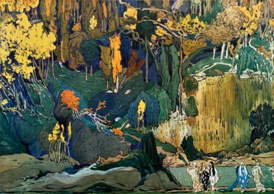 Debussysバレエのための装飾LApres-midi dun faune牧神の午後、1912 作： Leon Bakst