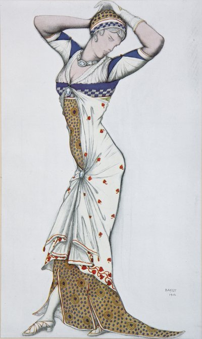 モダンなドレスのデザイン、1910年代 作： Leon Bakst