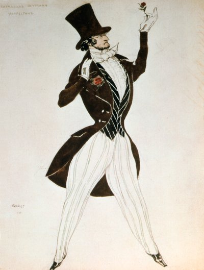 フロレスタン、バレエカーニバルの衣装のデザイン、1919年、ロバートシューマン作 作： Leon Bakst