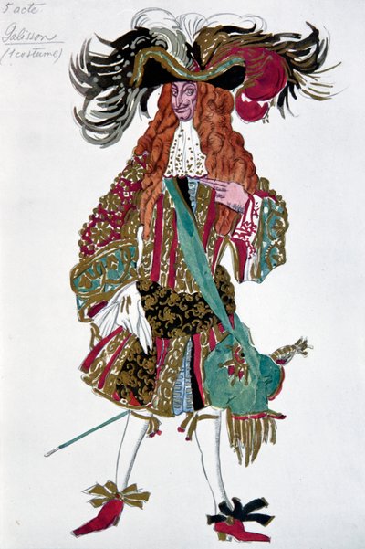 ガリソン。 P.チャイコフスキー作「バレエ眠れる森の美女」の衣装デザイン、1921年 作： Leon Bakst
