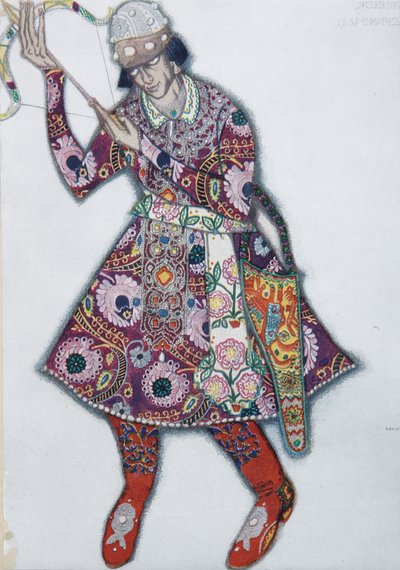 イワン・ツァレビッチ。バレエの衣装デザインI. Stravinsky作のFirebird Loiseau de feu、1910年 作： Leon Bakst