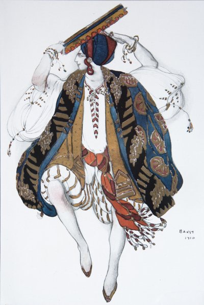 ユダヤ人の踊り。バレエクレオパトルの衣装デザイン、1910年 作： Leon Bakst