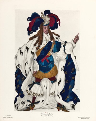 キング。 P.チャイコフスキー作「バレエ眠れる森の美女」の衣装デザイン、1921年 作： Leon Bakst