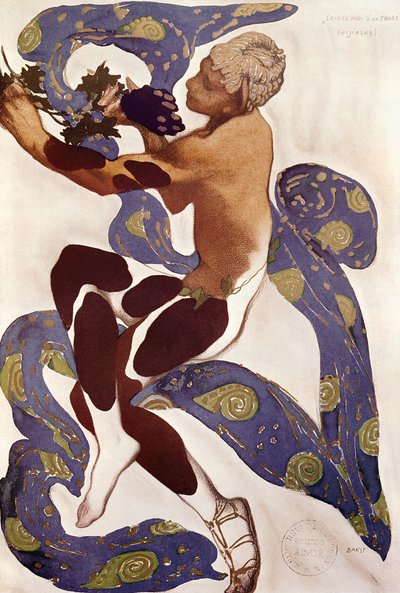 「ラプレミディダンフォーン」、アルセンアレクサンドル（1859-1937）とジャンコクトー（1889-1963）1912の「l &39;Art Decoratif de Leon Bakst」からNijinsky（1890-1950）の衣装デザイン 作： Leon Bakst