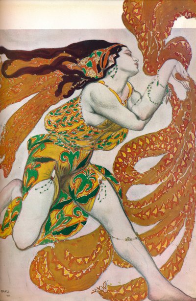 ナルシス：バカンテ。ダンスナルシスの衣装デザイン、1911 作： Leon Bakst