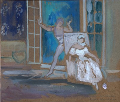 1911年のバレエ「ル・スペクター・デ・ラ・ローズ」のニジンスキーとカルサビナ 作： Leon Bakst