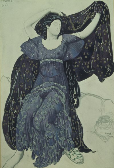 ニンフエコー。 N.チェレプニンによるバレエナルシスの衣装デザイン、1911年 作： Leon Bakst
