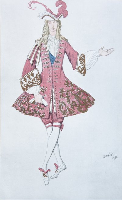 ページデラプリンセス。 P.チャイコフスキー作「バレエ眠れる森の美女」の衣装デザイン、1916年 作： Leon Bakst