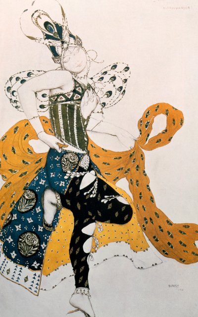 ペリナターシャトルハノーヴァ、ポールデュカス作「ラペリ」の衣装デザイン、1911年 作： Leon Bakst