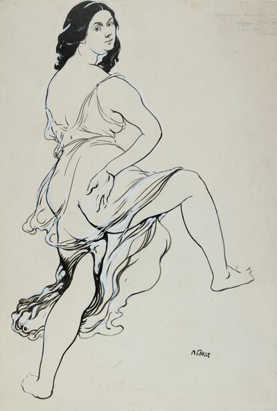 踊るイサドラ・ダンカンの肖像画、20 世紀初頭 作： Leon Bakst
