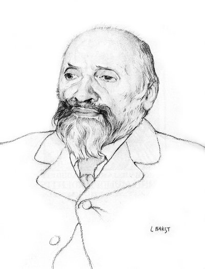 ロシアの作曲家、ミリーバラキレフの肖像、1907年。 作： Leon Bakst