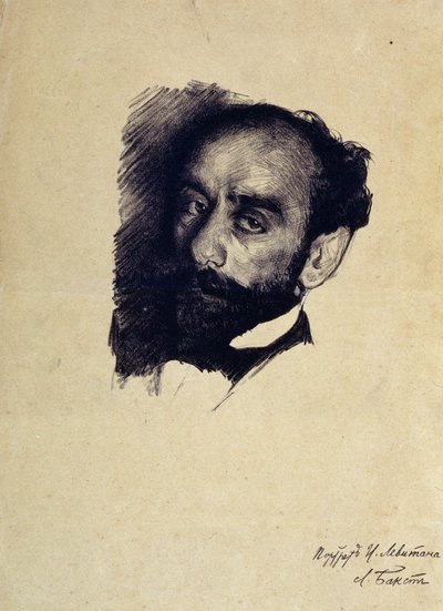 アーティストIsaacLevitanの肖像 作： Leon Bakst