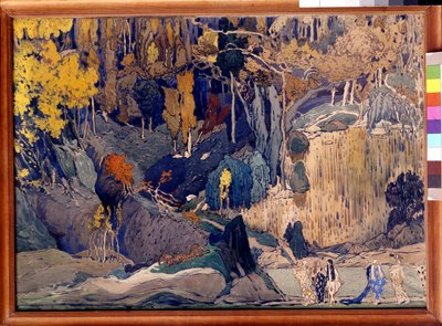 「牧神の午後への前奏曲」のデザインを設定、1912 作： Leon Bakst