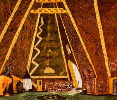 Thamar、バレエのセットデザイン、Mily Balakirev、1912 作： Leon Bakst