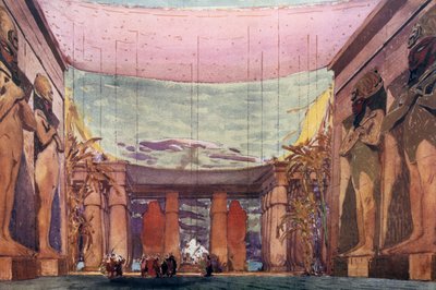 1909年のクレオパトラのバレエラッセ制作のセットデザイン 作： Leon Bakst