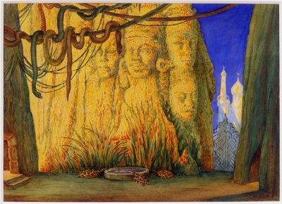 R.ハーンによるバレエブルーゴッドのステージデザイン、1911 作： Leon Bakst
