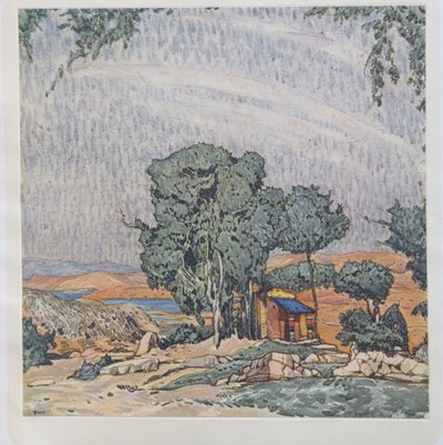 E. VerhaerenとD. deSéveracによるバレエHélènede Sparteのステージデザイン、1912 作： Leon Bakst