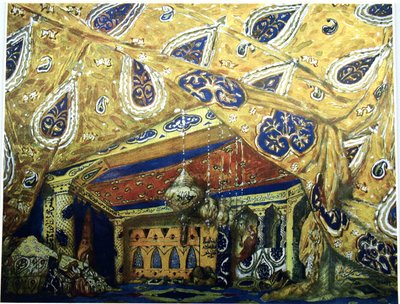 N.リムスキーコルサコフによるバレエシェヘラザードの舞台デザイン、1910年 作： Leon Bakst