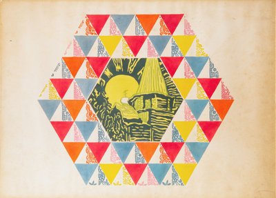 テキスタイルデザイン、約1923-1924年 作： Leon Bakst