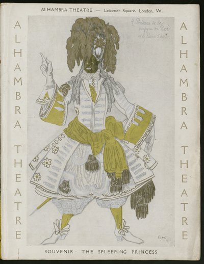 バレエ・ロシアのためのお土産プログラムのタイトルページ 作： Leon Bakst