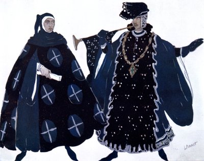 2つのヘラルド、バレエ衣装のデザイン、1911 作： Leon Bakst