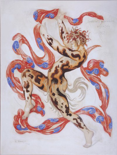バレエのヴァスラフ・ニジンスキーC.ドビュッシーの牧神の午後 作： Leon Bakst
