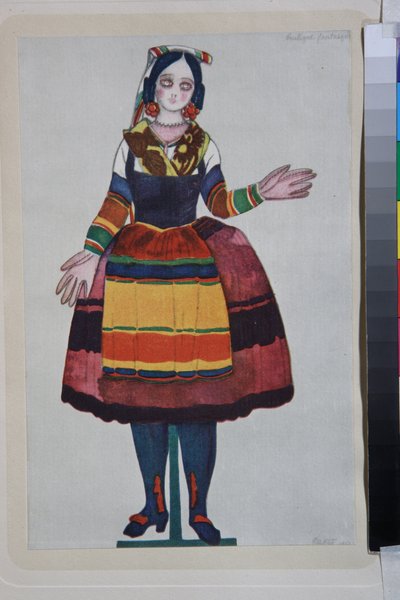 イタリア人形（ジョアキーノ・ロッシーニ演出のバレエ「幻想のブティック」の衣装 作： Leon Bakst