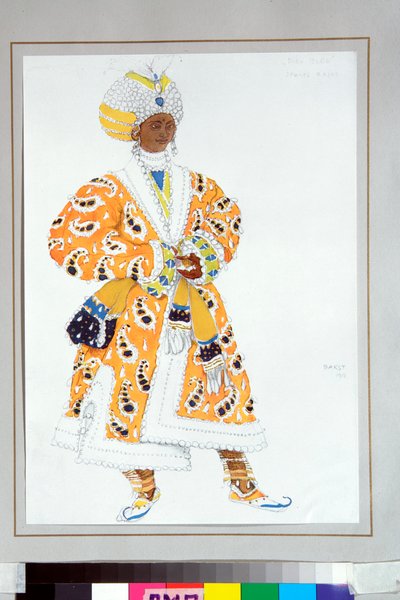 ミシェル・フォーキンによるロシアのバレエ「青い神」のための「若いラージャ」の衣装 作： Leon Bakst