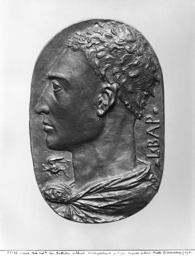 メダリオンの自画像（ブロンズ） 作： Leon Battista Alberti