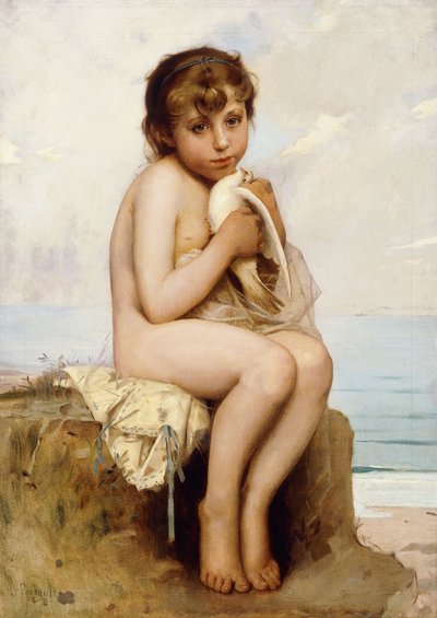 鳩とのヌードの子供、 作： Leon Bazile Perrault