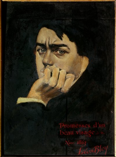 レオン・ブロイ (1846-1917) による美しい顔画の自画像の約束 1863 個人コレクション。 作： Leon Bloy