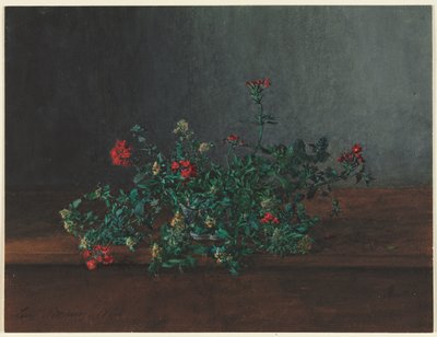 野の花のある静物 作： Léon Bonvin