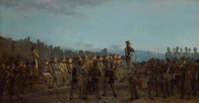クレムリン・ビチェトルから出発する囚人（キャンバスに油彩） 作： Leon Charles Adrien Bailly