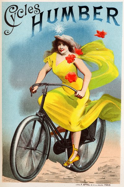 トランスポート。ハンバートの自転車。Choubracによるポスター、フランス、1895年頃（ポスター 作： Leon Choubrac