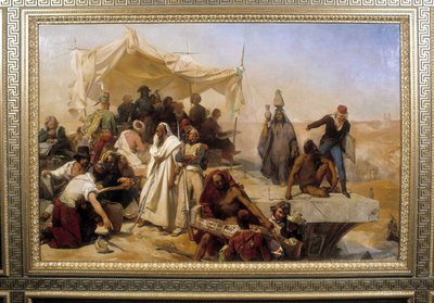 ボナパルトの命令でエジプトから遠征。 Leon Cogniet (1794-1880) の絵画 作： Léon Cogniet
