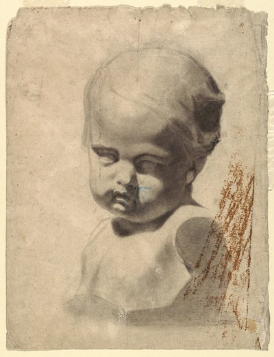 素描、子供の胸像の習作（石膏模型から）、1881-92年 作： レオン・ダボ