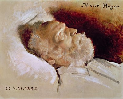1885年5月22日、彼の死床でのビクターユーゴー（1802-85）の肖像 作： Leon Daniel Saubes