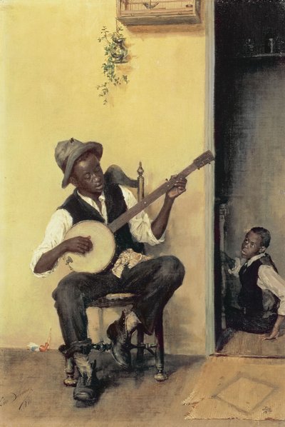 バンジョー奏者、1881年 作： Leon Delachaux